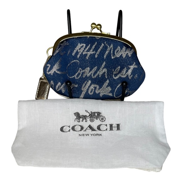 Coach Coin Purse New York Script Shimmer - Picture 3 of 5